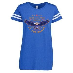 Land Of The Free Because Of The Brave Eagle Enza Ladies Jersey Football T-Shirt