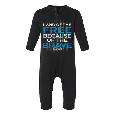 Land Of The Free Because Of The Brave USA Infant Fleece One Piece