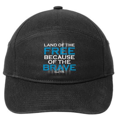 Land Of The Free Because Of The Brave USA 7-Panel Snapback Hat