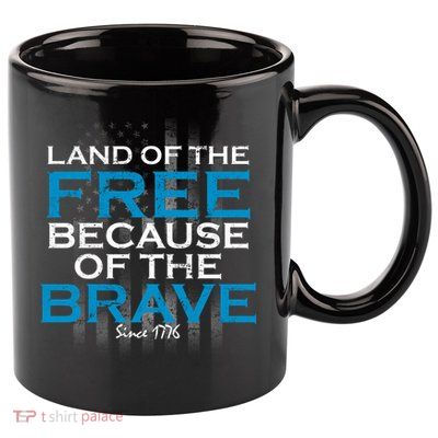 Land Of The Free Because Of The Brave USA 11oz C Handle Ceramic Mug