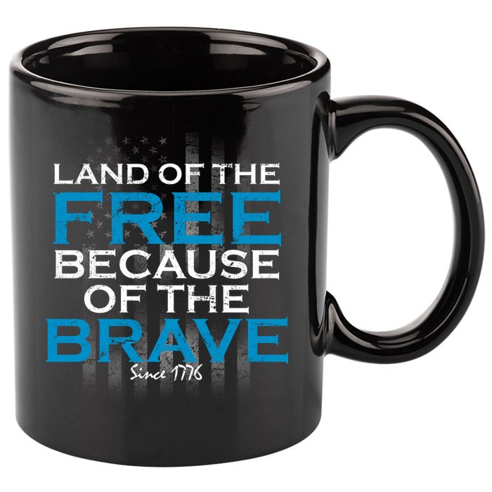 Land Of The Free Because Of The Brave USA 11oz C Handle Ceramic Mug