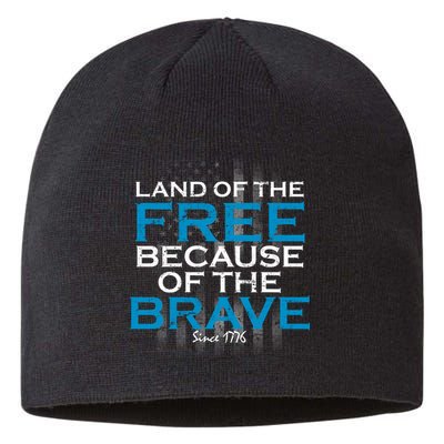 Land Of The Free Because Of The Brave USA Sustainable Beanie