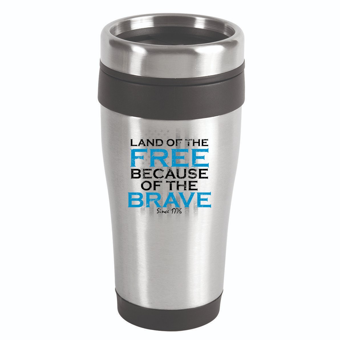 Land Of The Free Because Of The Brave USA 16oz Travel Tumbler