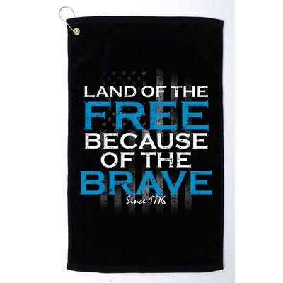 Land Of The Free Because Of The Brave USA Platinum Collection Golf Towel