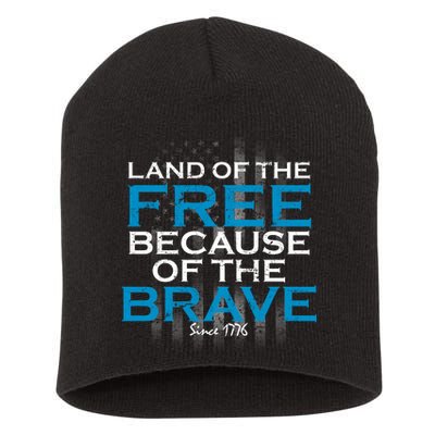 Land Of The Free Because Of The Brave USA Short Acrylic Beanie