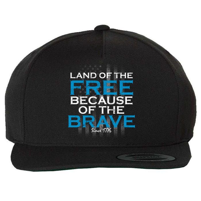 Land Of The Free Because Of The Brave USA Wool Snapback Cap