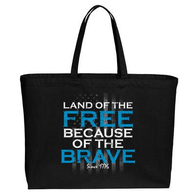 Land Of The Free Because Of The Brave USA Cotton Canvas Jumbo Tote