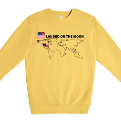 Landed On The Moon USA Map Premium Crewneck Sweatshirt