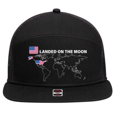 Landed On The Moon USA Map 7 Panel Mesh Trucker Snapback Hat