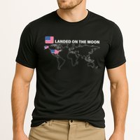 Landed On The Moon USA Map Cooling Performance Crew T-Shirt