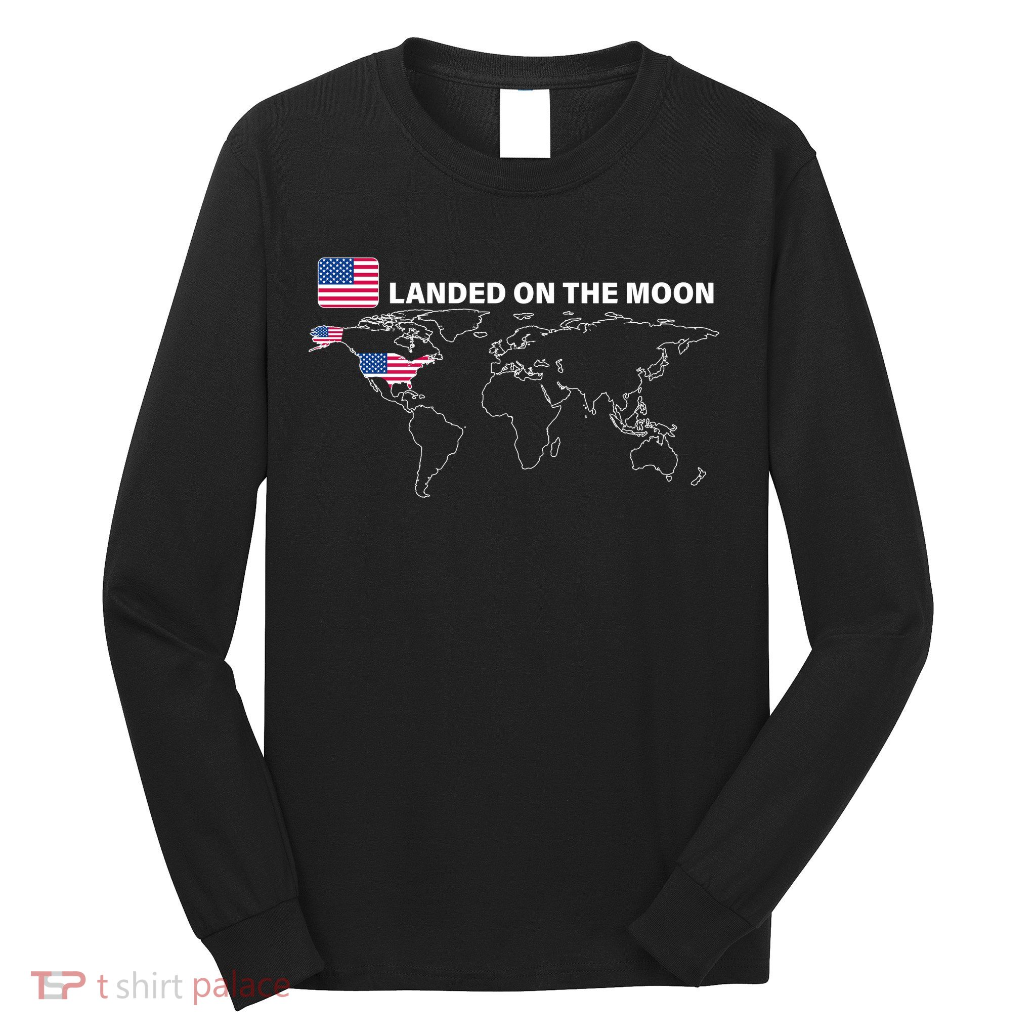 Landed On The Moon USA Map Long Sleeve Shirt