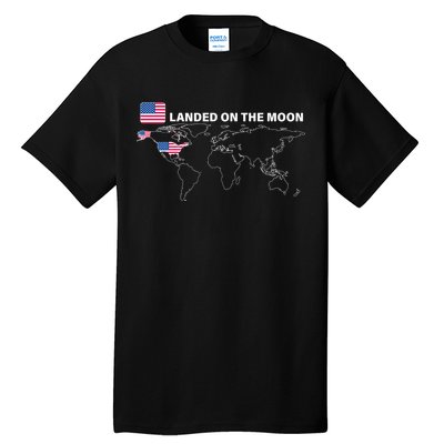 Landed On The Moon USA Map Tall T-Shirt