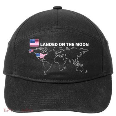 Landed On The Moon USA Map 7-Panel Snapback Hat