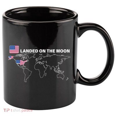 Landed On The Moon USA Map 11oz C Handle Ceramic Mug