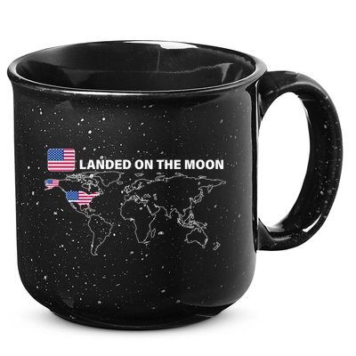 Landed On The Moon USA Map 15oz Campfire Ceramic Mug