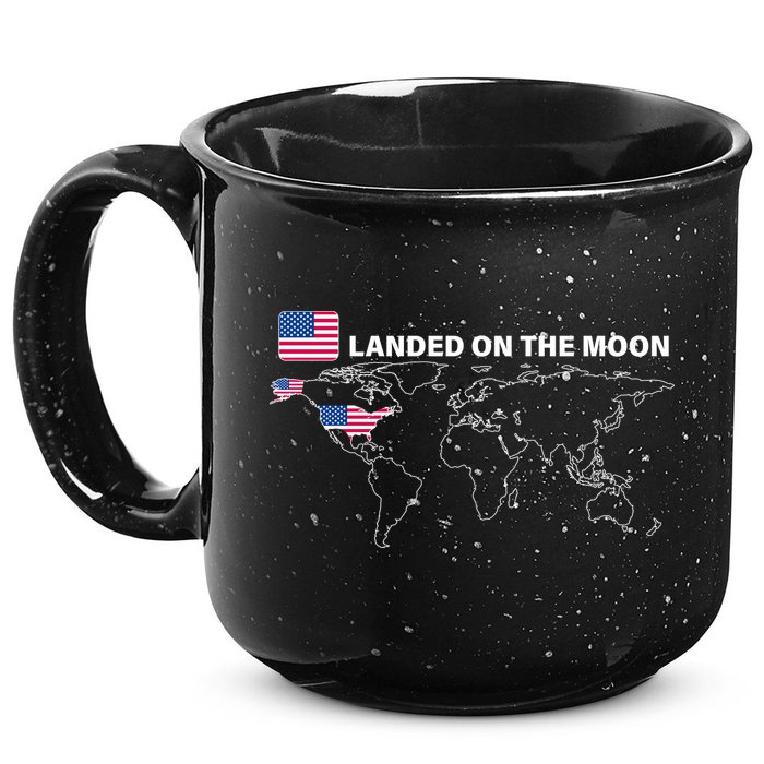 Landed On The Moon USA Map 15oz Campfire Ceramic Mug