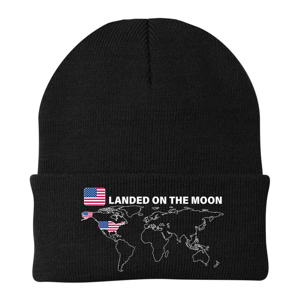 Landed On The Moon USA Map Beanie