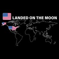 Landed On The Moon USA Map Drawstring Bag