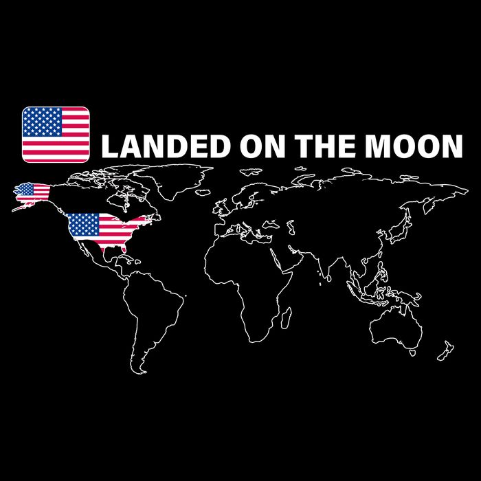 Landed On The Moon USA Map Drawstring Bag
