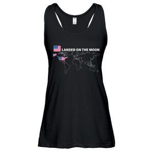 Landed On The Moon USA Map Ladies Essential Flowy Tank