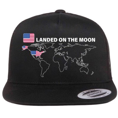 Landed On The Moon USA Map Flatbill Hat