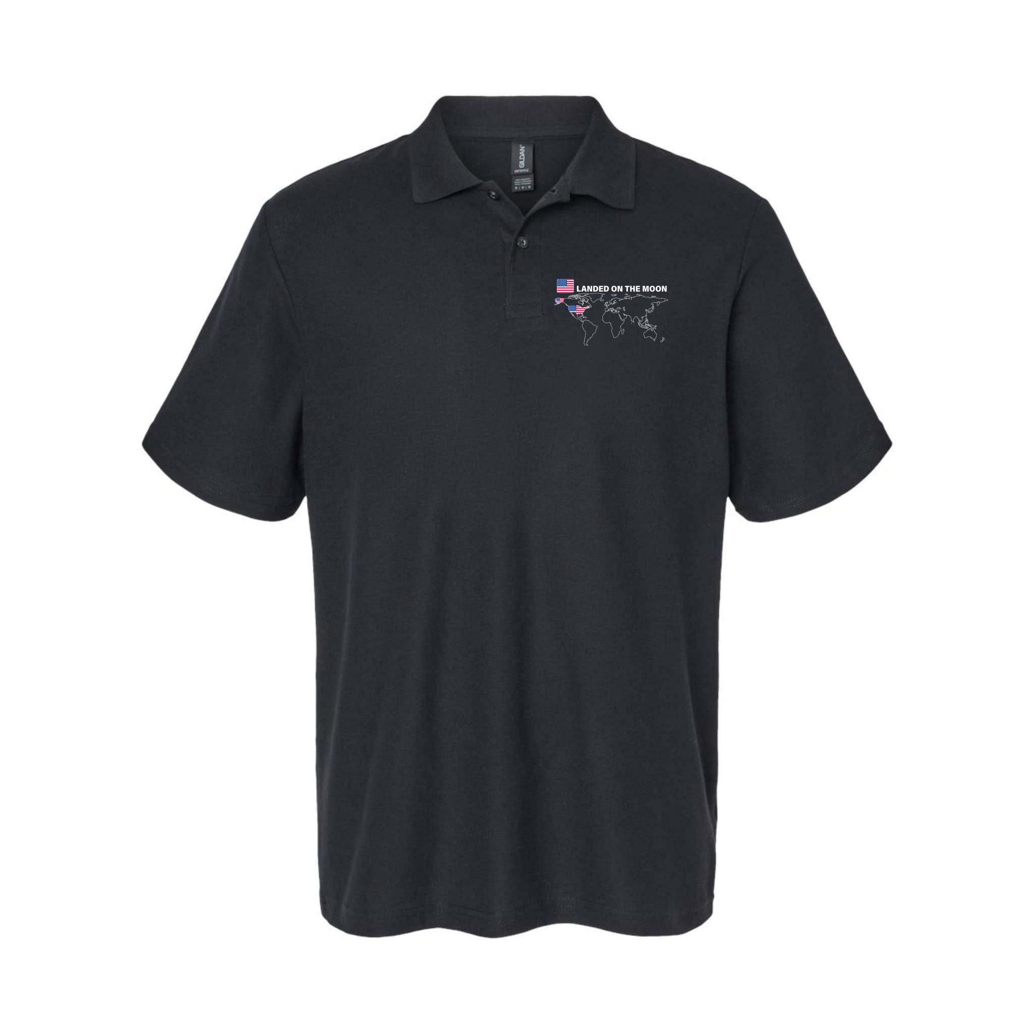 Landed On The Moon USA Map Polo