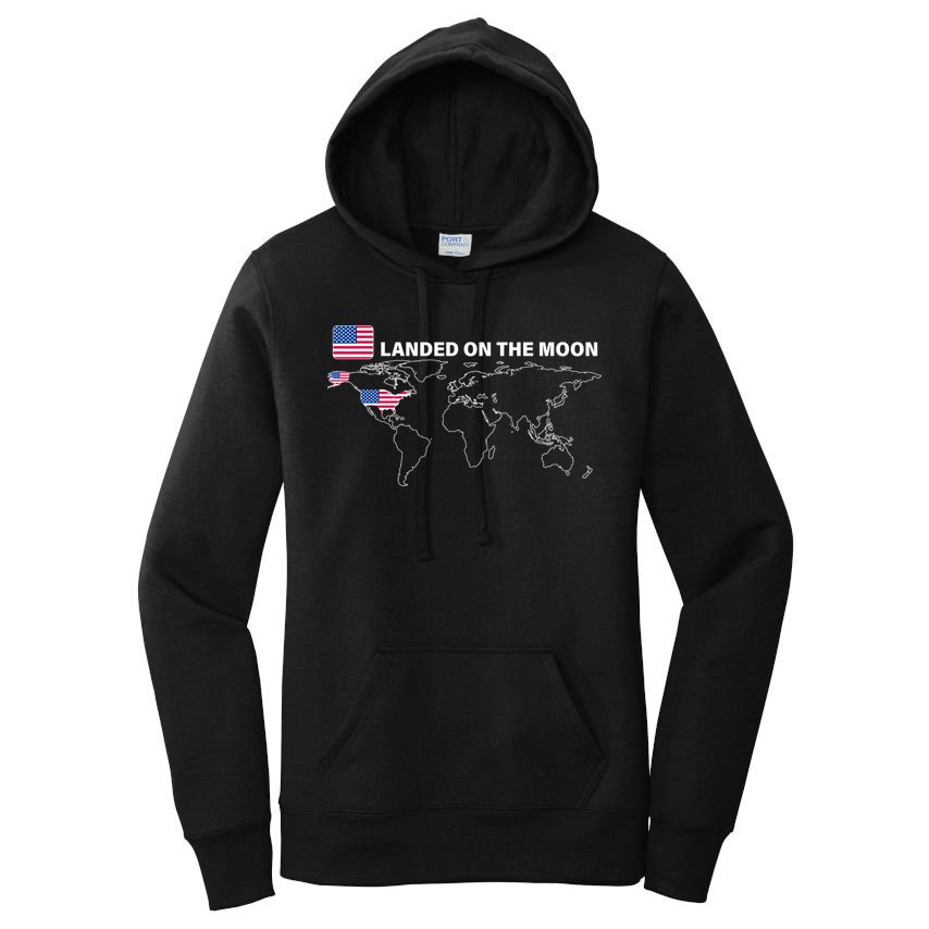 Landed On The Moon USA Map Women's Pullover Hoodie