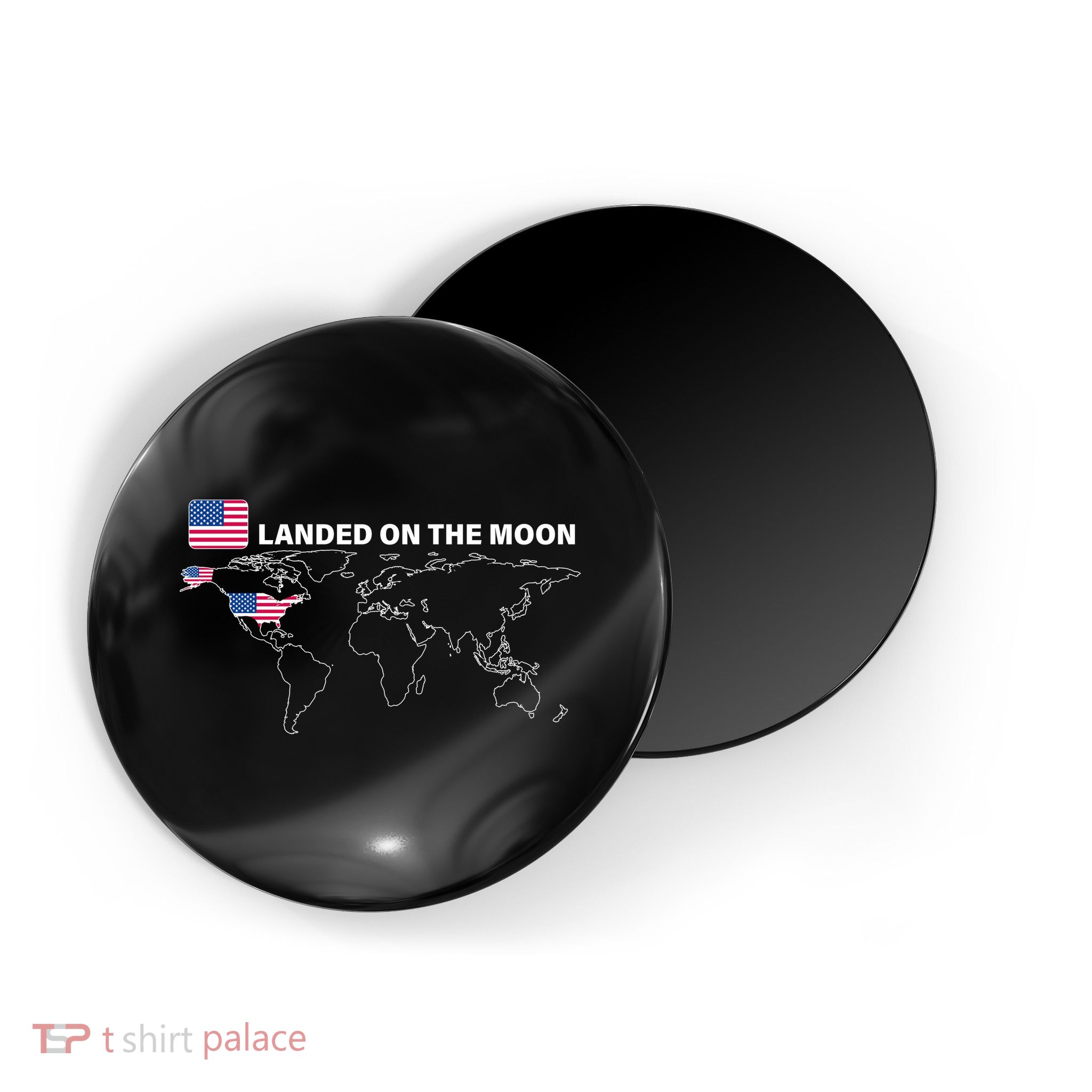Landed On The Moon USA Map Magnet