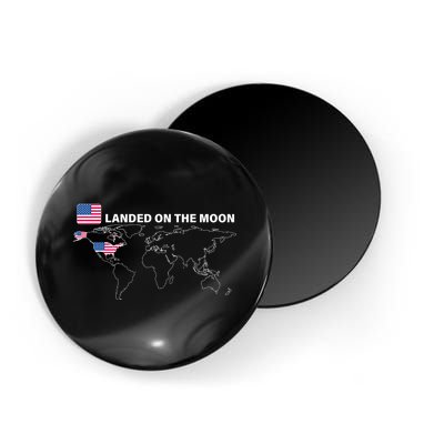 Landed On The Moon USA Map Magnet