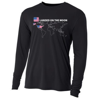 Landed On The Moon USA Map Cooling Performance Long Sleeve Crew