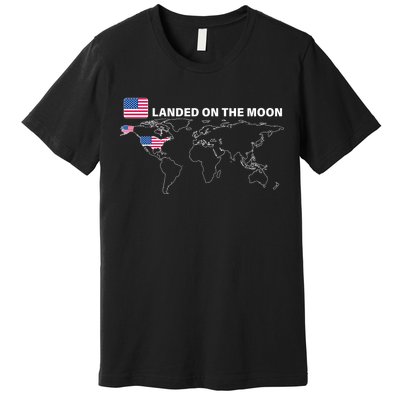 Landed On The Moon USA Map Premium T-Shirt