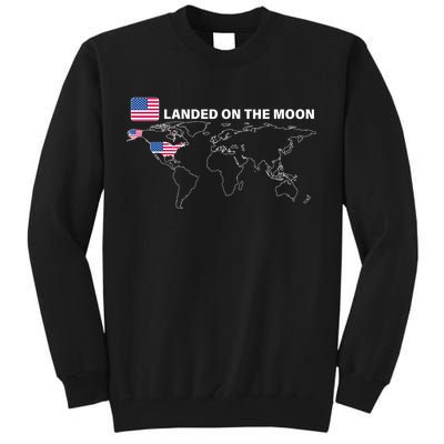 Landed On The Moon USA Map Tall Sweatshirt