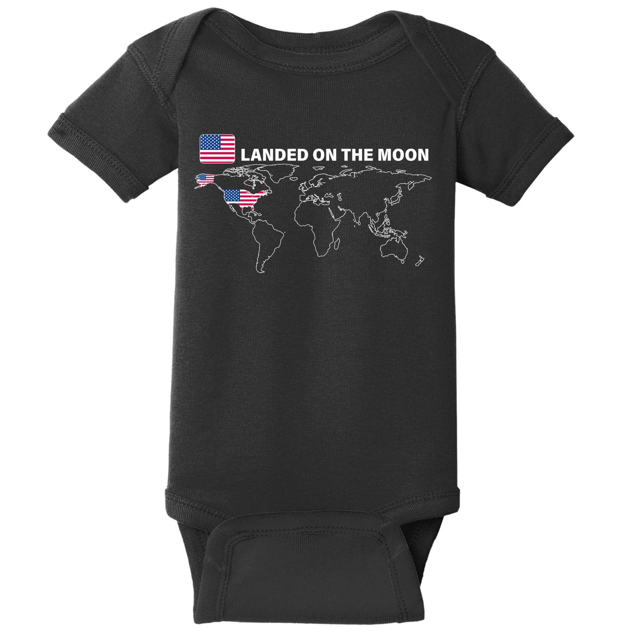 Landed On The Moon USA Map Baby Bodysuit