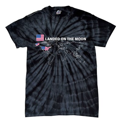 Landed On The Moon USA Map Tie-Dye T-Shirt