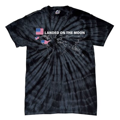 Landed On The Moon USA Map Tie-Dye T-Shirt