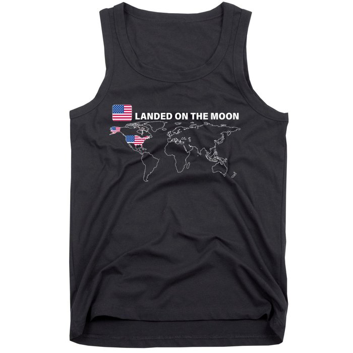 Landed On The Moon USA Map Tank Top