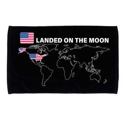 Landed On The Moon USA Map Microfiber Hand Towel