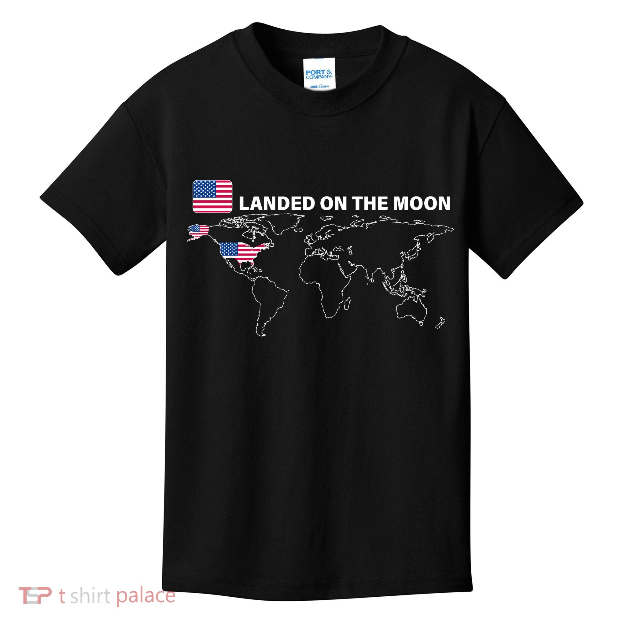Landed On The Moon USA Map Kids T-Shirt