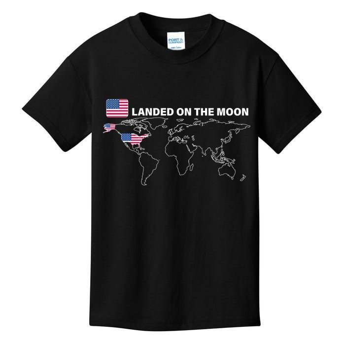 Landed On The Moon USA Map Kids T-Shirt