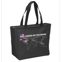 Landed On The Moon USA Map Zip Tote Bag