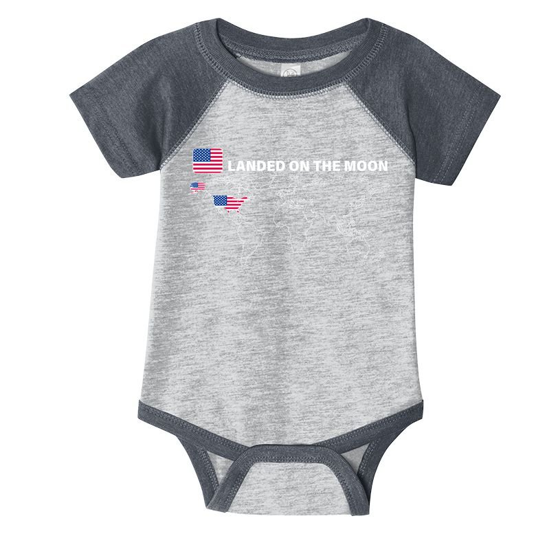 Landed On The Moon USA Map Infant Baby Jersey Bodysuit