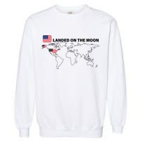 Landed On The Moon USA Map Garment-Dyed Sweatshirt