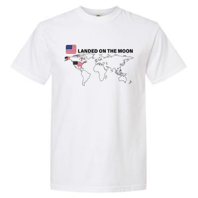 Landed On The Moon USA Map Garment-Dyed Heavyweight T-Shirt