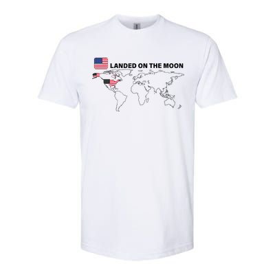 Landed On The Moon USA Map Softstyle® CVC T-Shirt