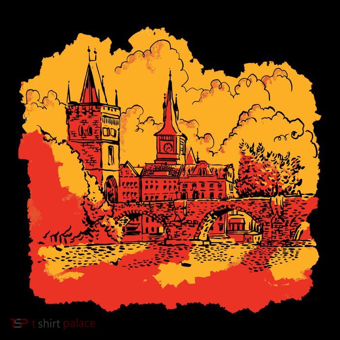 Landmark Charles Bridge Drawstring Bag