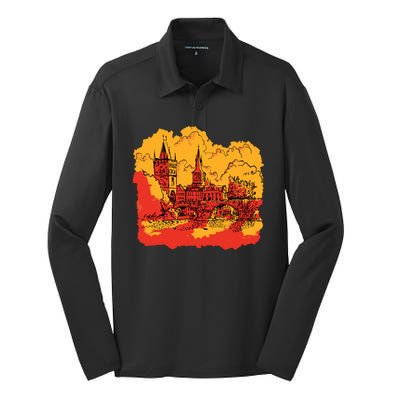 Landmark Charles Bridge Silk Touch Performance Long Sleeve Polo