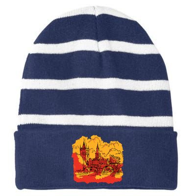 Landmark Charles Bridge Striped Beanie with Solid Band