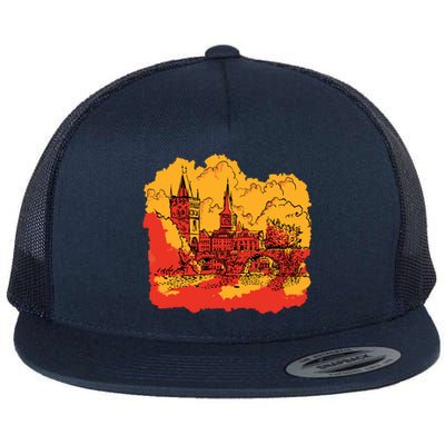 Landmark Charles Bridge Flat Bill Trucker Hat