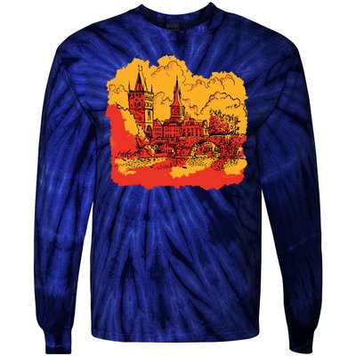 Landmark Charles Bridge Tie-Dye Long Sleeve Shirt