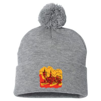 Landmark Charles Bridge Pom Pom 12in Knit Beanie